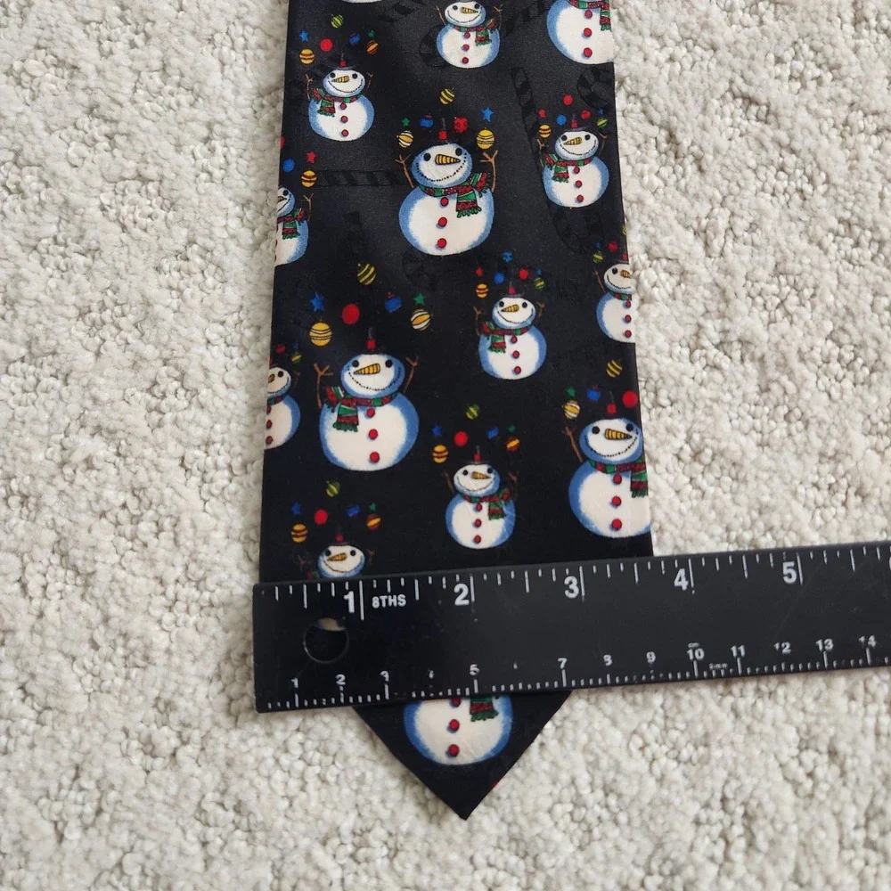 Hallmark‎ Yule Tie Greetings Mens Christmas Snowman tie 59.5in